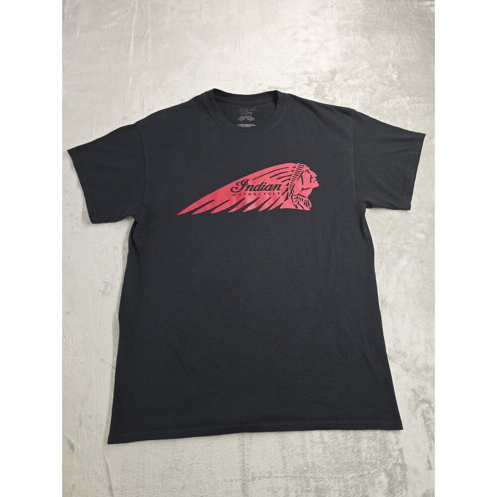 Men's Indian Motorcycles Shirt Logo Biker Week Black Short Sleeve Sz L